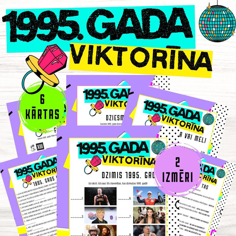 Spēle "1995. gada viktorīna", digitāls PDF fails